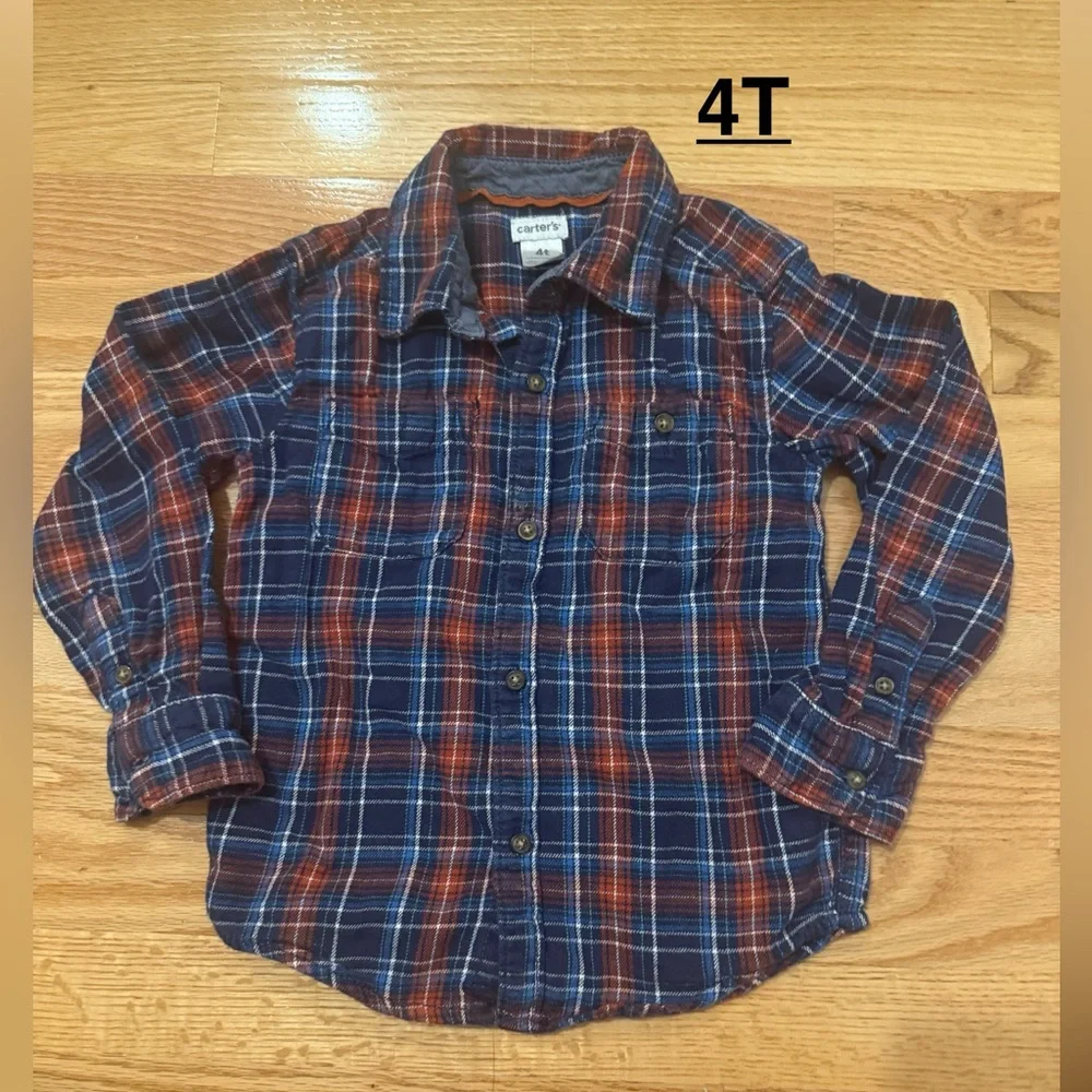 Carter's Kids Plaid Shirt in Blue and Red